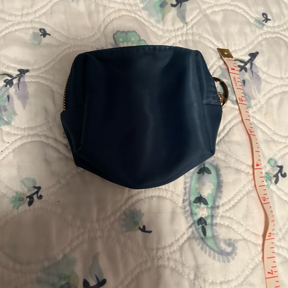 Navy Blue coin purse with key chain
